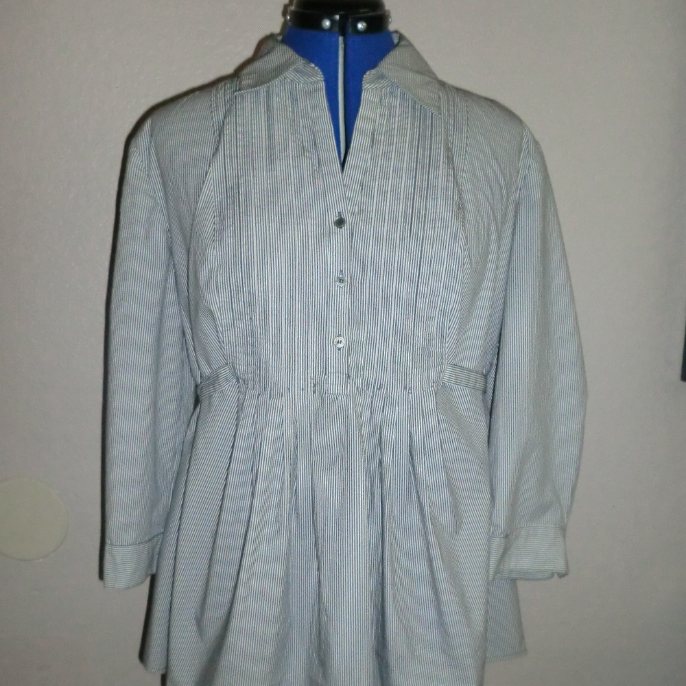Duo Maternity Blouse Top Size XL 3/4 Sleeve stripe
